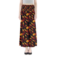 Abstract Flames Pattern Full Length Maxi Skirt by bloomingvinedesign