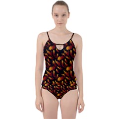 Abstract Flames Pattern Cut Out Top Tankini Set by bloomingvinedesign