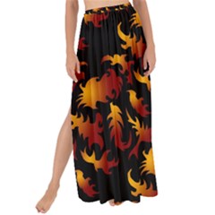 Abstract Flames Pattern Maxi Chiffon Tie-up Sarong by bloomingvinedesign