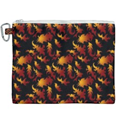 Abstract Flames Pattern Canvas Cosmetic Bag (xxxl) by bloomingvinedesign