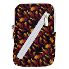 Abstract Flames Pattern Belt Pouch Bag (large)