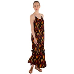 Abstract Flames Pattern Cami Maxi Ruffle Chiffon Dress by bloomingvinedesign