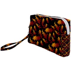 Abstract Flames Pattern Wristlet Pouch Bag (small)