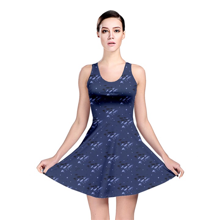 Blue botanical Reversible Skater Dress