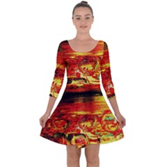 Secret Sign Of Masons Quarter Sleeve Skater Dress