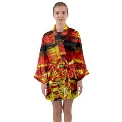 Secret Sign Of Masons Long Sleeve Satin Kimono