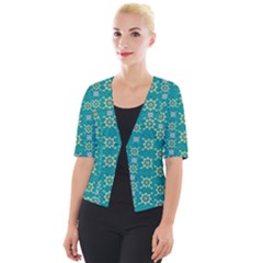 Rose Wreaths Decorative Floral Cropped Button Cardigan by pepitasart