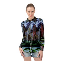 Hot Day In Dallas 7 Long Sleeve Chiffon Shirt