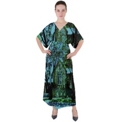 Hot Day In Dallas 8 V-neck Boho Style Maxi Dress by bestdesignintheworld