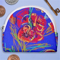 Poppies Horseshoe Style Canvas Pouch