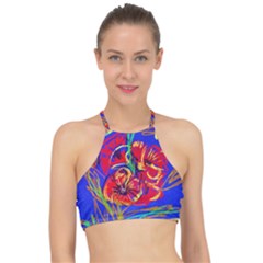 Poppies Racer Front Bikini Top