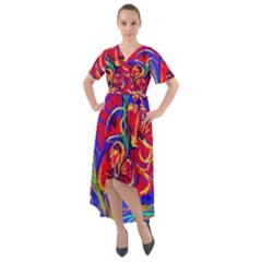 Poppies Front Wrap High Low Dress by bestdesignintheworld