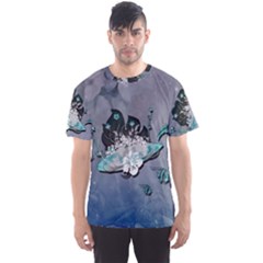 Sport, Surfboard With Flowers And Fish Men s Sports Mesh Tee