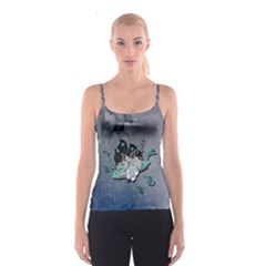 Sport, Surfboard With Flowers And Fish Spaghetti Strap Top by FantasyWorld7