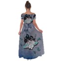 Sport, surfboard with flowers and fish Off Shoulder Open Front Chiffon Dress View2