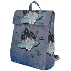 Sport, Surfboard With Flowers And Fish Flap Top Backpack by FantasyWorld7