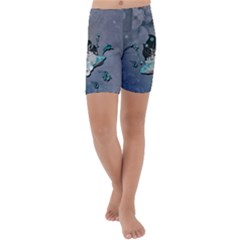 Sport, Surfboard With Flowers And Fish Kids  Lightweight Velour Capri Yoga Leggings by FantasyWorld7