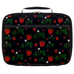 Strawberries Pattern Full Print Lunch Bag by bloomingvinedesign