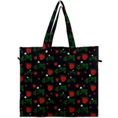 Strawberries Pattern Canvas Travel Bag by bloomingvinedesign