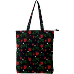 Strawberries Pattern Double Zip Up Tote Bag by bloomingvinedesign