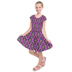 Colorful Diamonds Variation 4 Kids  Short Sleeve Dress by bloomingvinedesign