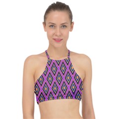 Colorful Diamonds Variation 4 Racer Front Bikini Top