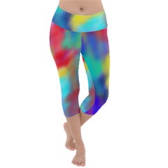 Soft Color Blend Lightweight Velour Capri Yoga Leggings by bloomingvinedesign