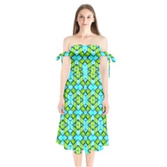 New Arrivals-a-12 Shoulder Tie Bardot Midi Dress by ArtworkByPatrick