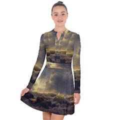 Andreas Achenbach Sea Ocean Water Long Sleeve Panel Dress by Sudhe