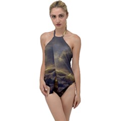 Andreas Achenbach Sea Ocean Water Go With The Flow One Piece Swimsuit by Sudhe