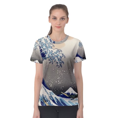 Image Woodblock Printing Woodcut Women s Sport Mesh Tee by Sudhe