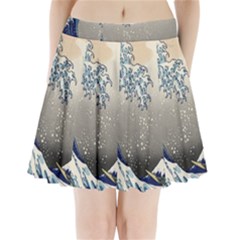 Image Woodblock Printing Woodcut Pleated Mini Skirt by Sudhe