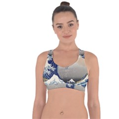 Image Woodblock Printing Woodcut Cross String Back Sports Bra by Sudhe