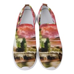 Lighthouse Ocean Sunset Seagulls Women s Slip On Sneakers by Sudhe