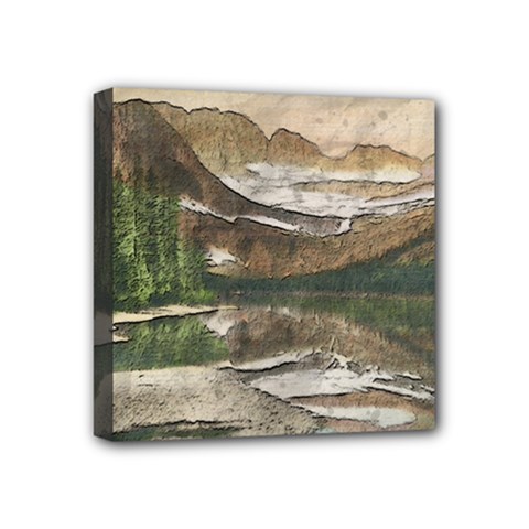 Glacier National Park Scenic View Mini Canvas 4  X 4  (stretched) by Sudhe