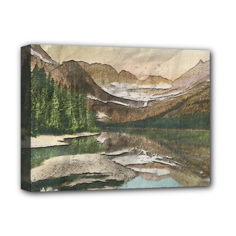 Glacier National Park Scenic View Deluxe Canvas 16  X 12  (stretched)  by Sudhe