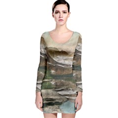 Glacier National Park Scenic View Long Sleeve Bodycon Dress by Sudhe