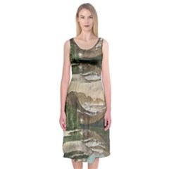 Glacier National Park Scenic View Midi Sleeveless Dress by Sudhe