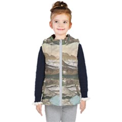 Glacier National Park Scenic View Kids  Hooded Puffer Vest by Sudhe