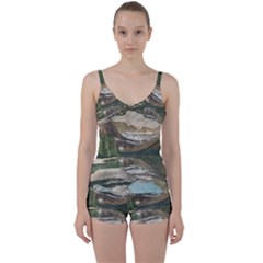 Glacier National Park Scenic View Tie Front Two Piece Tankini by Sudhe