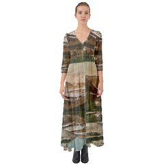 Glacier National Park Scenic View Button Up Boho Maxi Dress by Sudhe