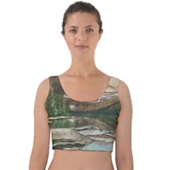 Glacier National Park Scenic View Velvet Crop Top by Sudhe