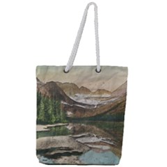 Glacier National Park Scenic View Full Print Rope Handle Tote (large) by Sudhe