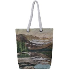 Glacier National Park Scenic View Full Print Rope Handle Tote (small) by Sudhe