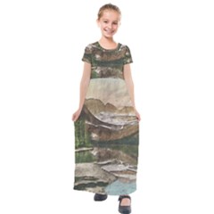 Glacier National Park Scenic View Kids  Short Sleeve Maxi Dress by Sudhe