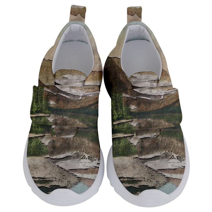 Glacier National Park Scenic View Kids  Velcro No Lace Shoes