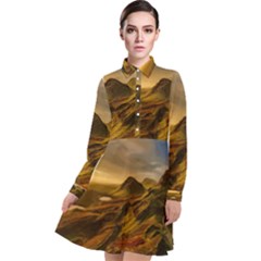 Painting Oil Painting Photo Painting Long Sleeve Chiffon Shirt Dress by Sudhe