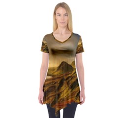 Painting Oil Painting Photo Painting Short Sleeve Tunic  by Sudhe