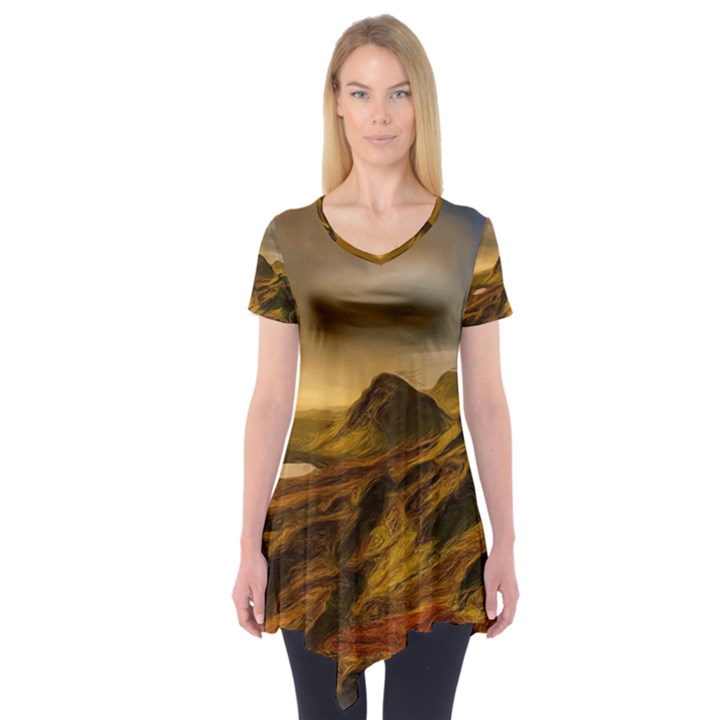 Painting Oil Painting Photo Painting Short Sleeve Tunic 