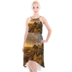 Painting Oil Painting Photo Painting High-low Halter Chiffon Dress  by Sudhe